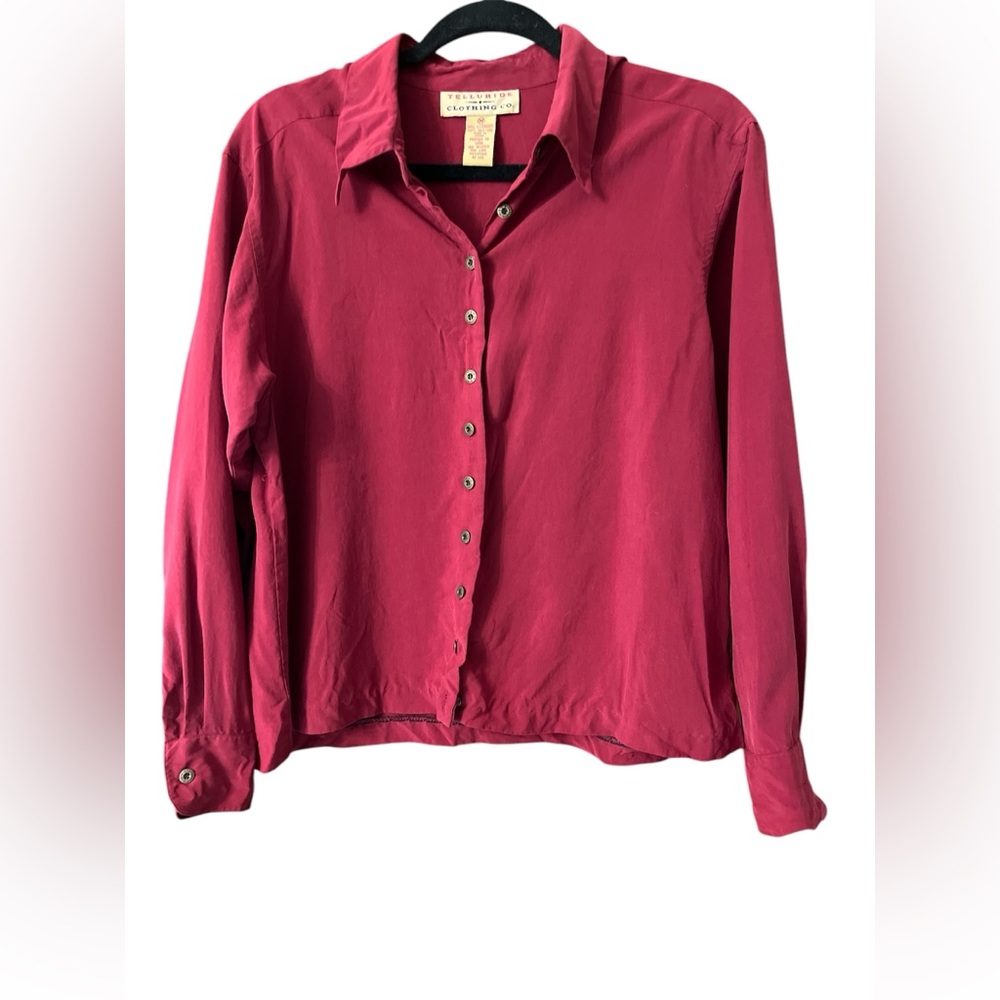 Telluride clothing silk button up blouse